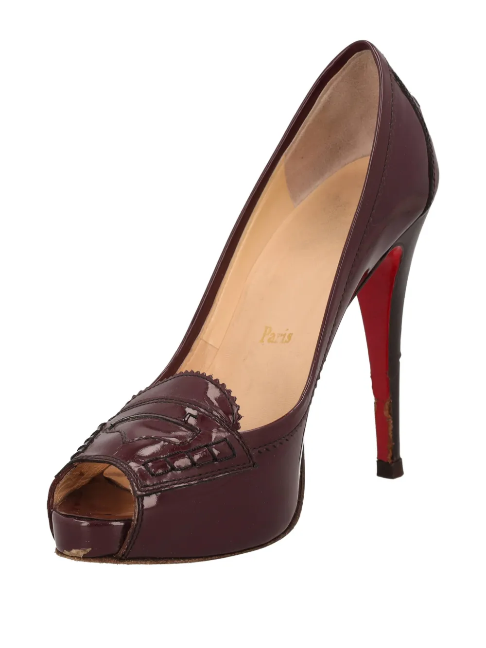 CHRISTIAN LOUBOUTIN Pre-owned 120mm Open-toe Stiletto-heel Pumps In Red