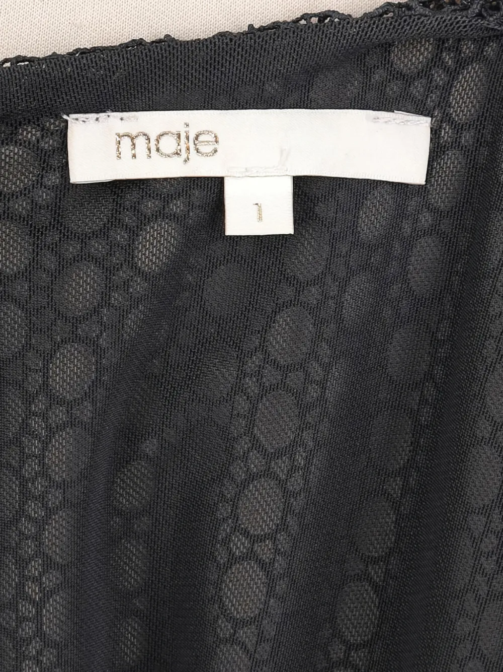 Maje eyelet-detail lace midi dress - Zwart