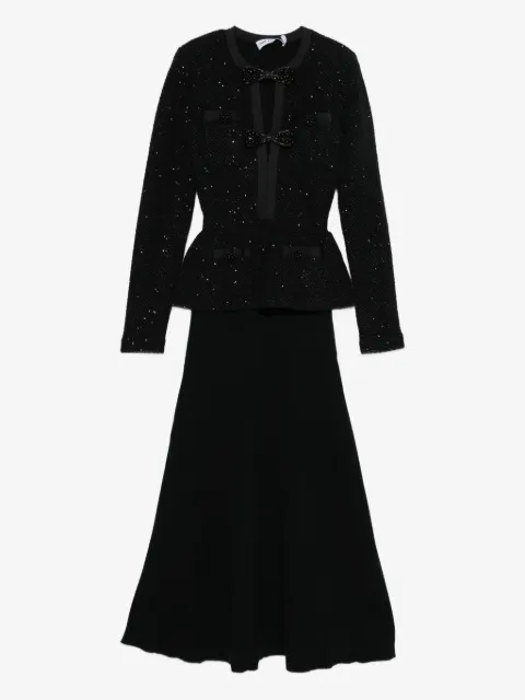 Self-Portrait bow embellished midi dress
