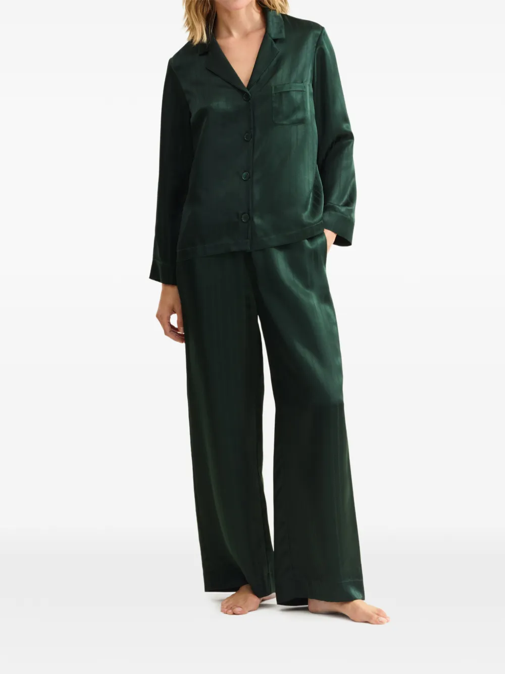  Eres Rare Buttoned Pocket Pajamas Shirt - Green 