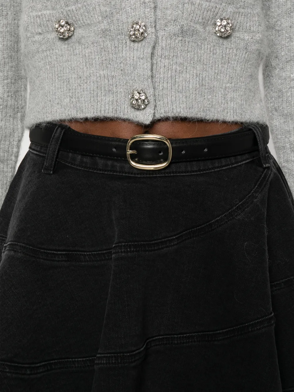 Belted Panelled Mini Skirt