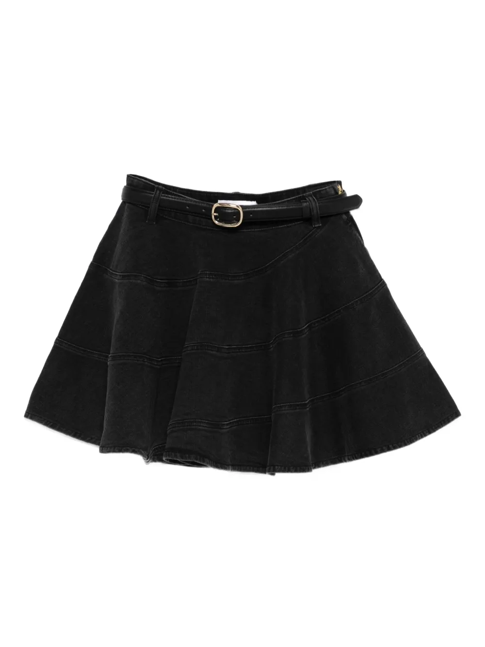 Self-Portrait belted panelled mini skirt | Black | Image 1