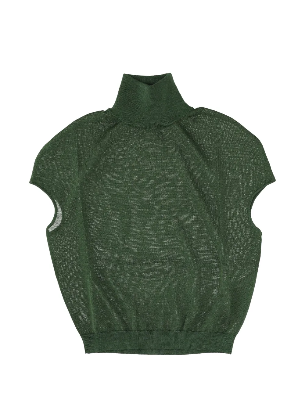 Circus Hotel turtleneck ribbed-knit vest - Verde