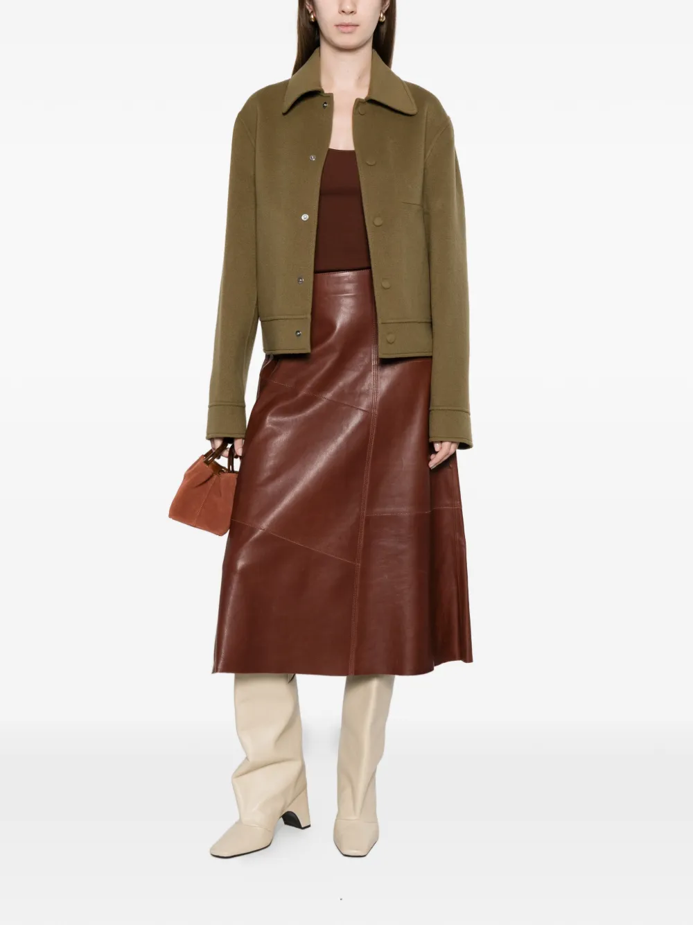 Arma panelled midi skirt - Bruin