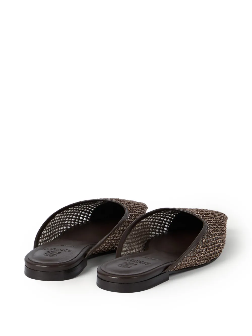 Brunello Cucinelli Precious muiltjes met borduurwerk Bruin