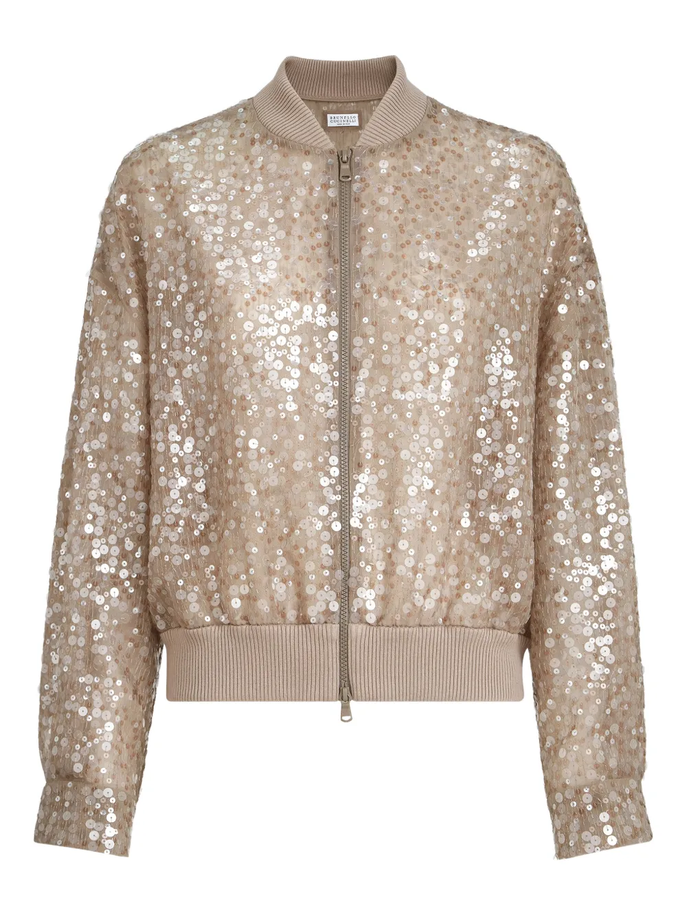 Brunello Cucinelli Bomber con paillettes - Toni neutri