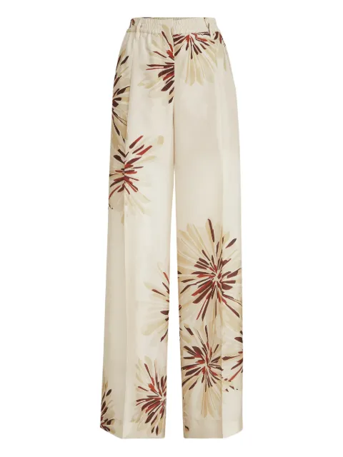 Brunello Cucinelli bloom-print monili-detail trousers