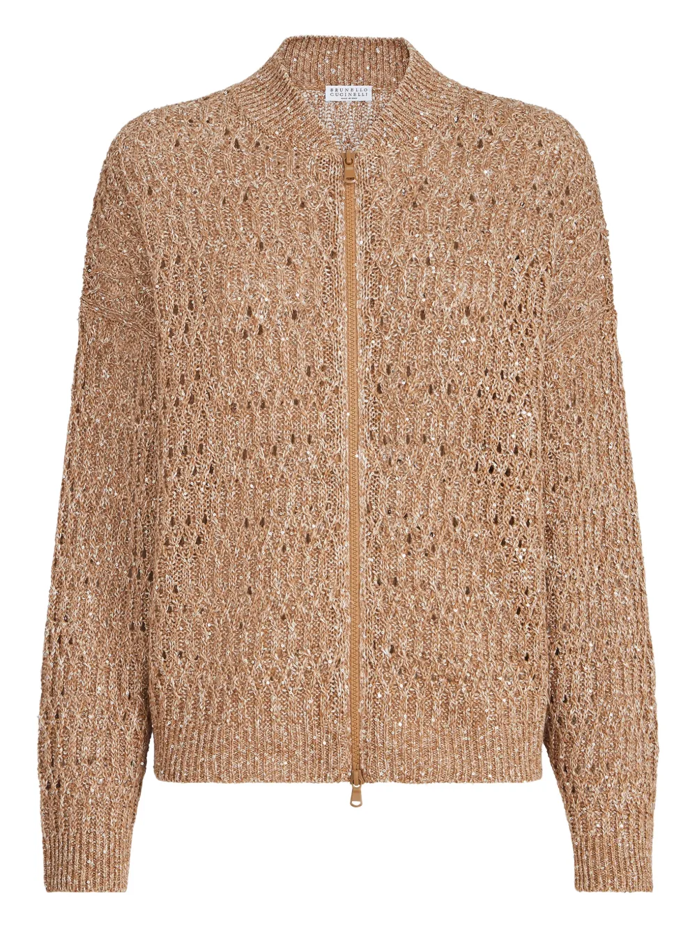 Brunello Cucinelli Cardigan con zip - Marrone