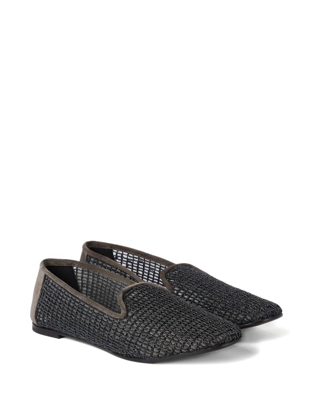 Brunello Cucinelli Precious loafers met borduurwerk Bruin