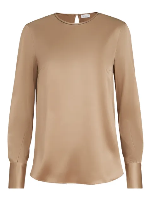 Brunello Cucinelli monili-detail long-sleeve blouse