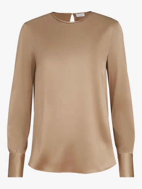 Brunello Cucinelli monili-detail long-sleeve blouse
