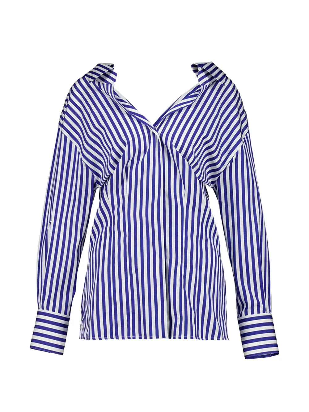 Givenchy Long Sleeve Striped Shirt Buttoned Cuffs Collar In Blue