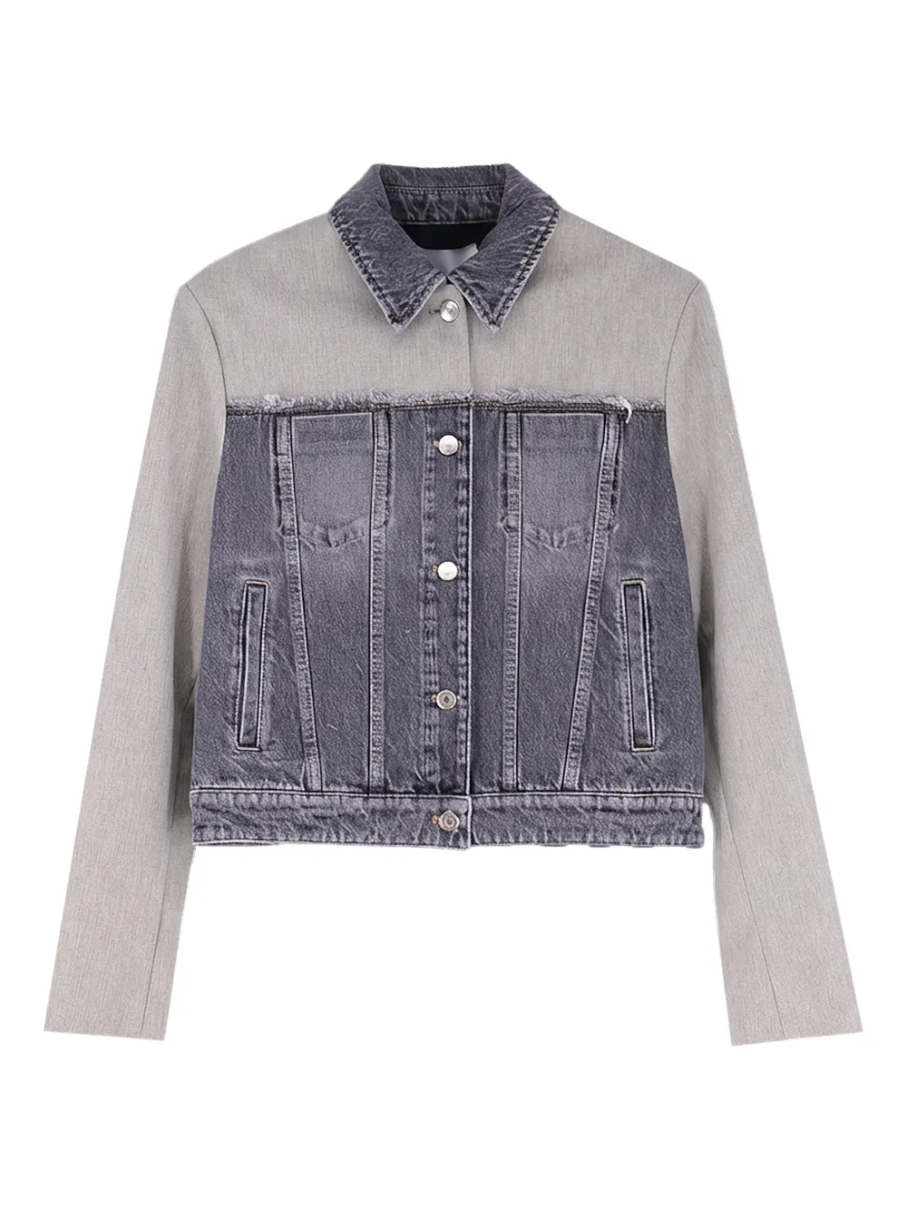 Stella McCartney frayed panelled jacket - Grau