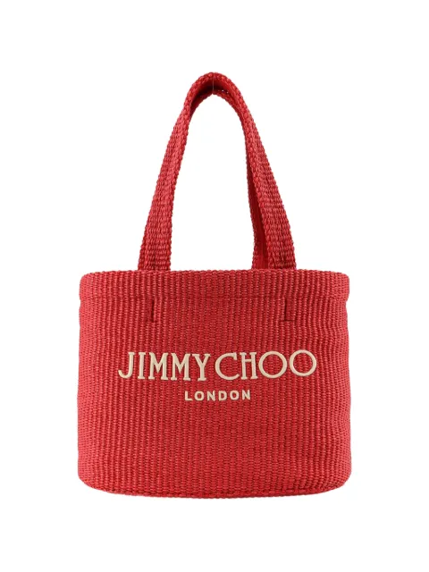 Jimmy Choo embroidered woven tote bag