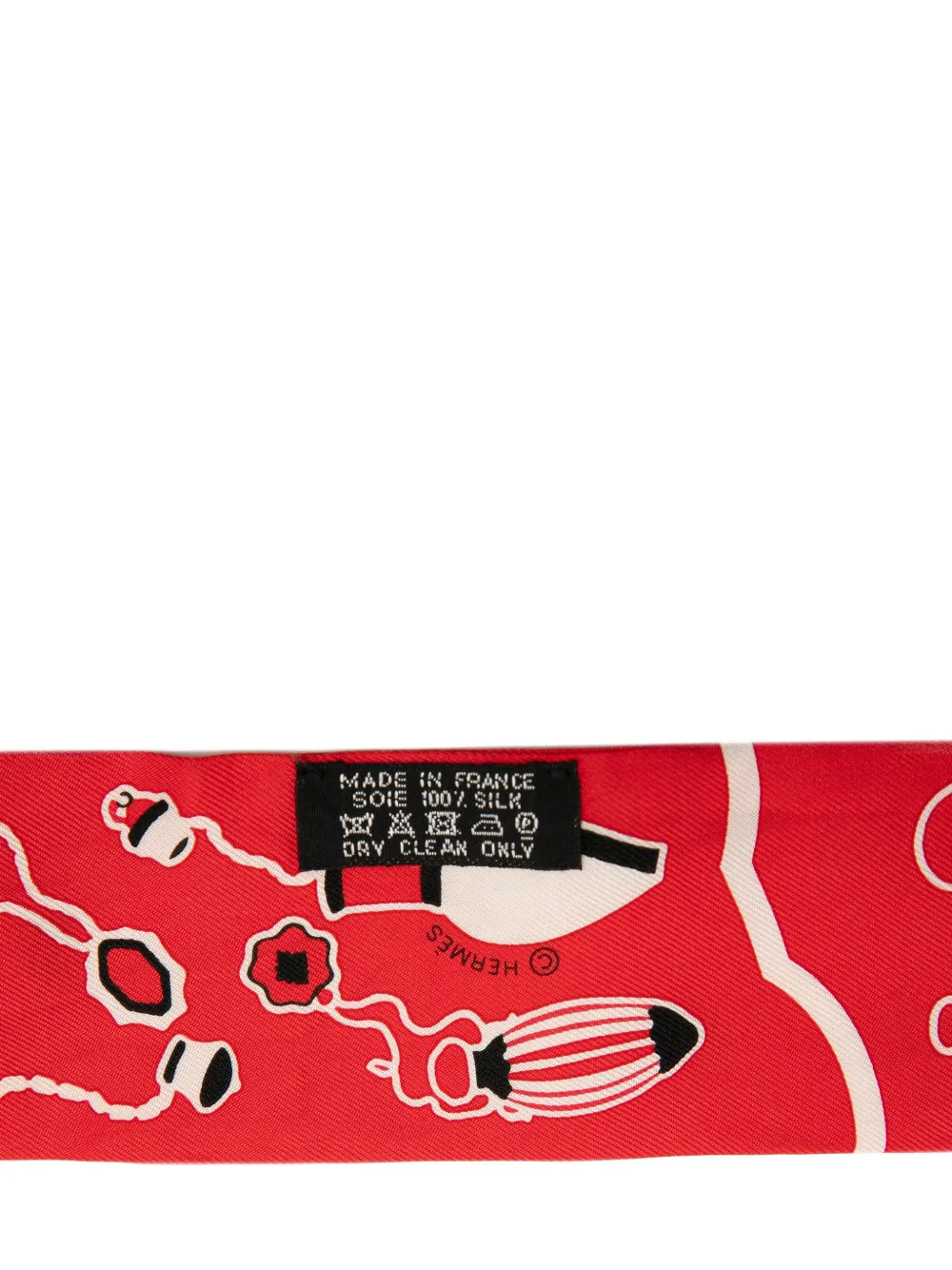 HERMES Pre-owned 2000-2005 Les Flacons Bandana Silk Twilly Scarf Scarves In Red