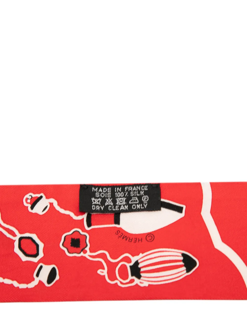 HERMES Pre-owned 2000-2005 Les Flacons Bandana Silk Twilly Scarf Scarves In Red