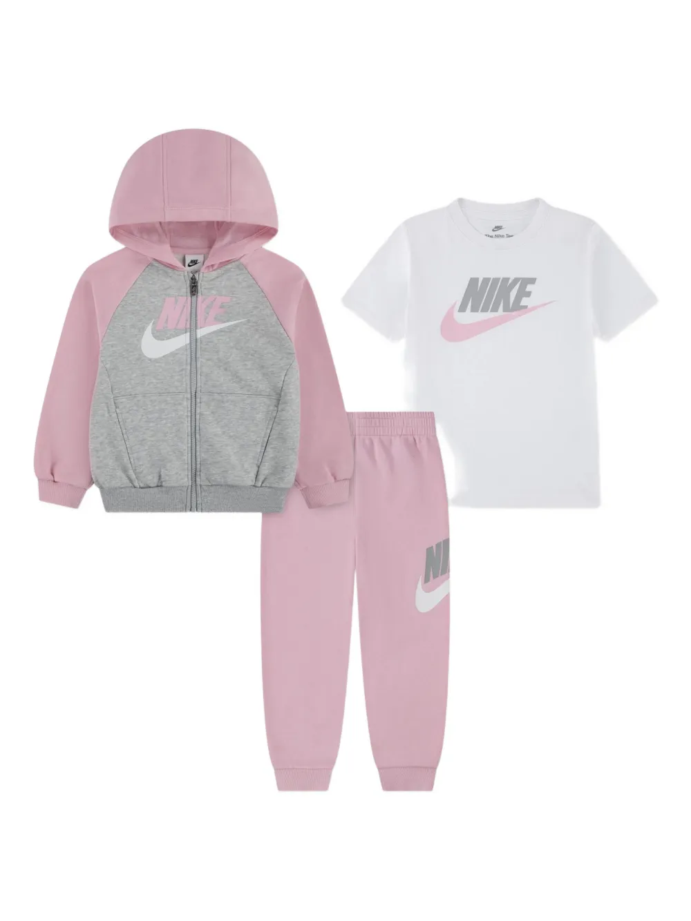 nike grey and pink tracksuit
