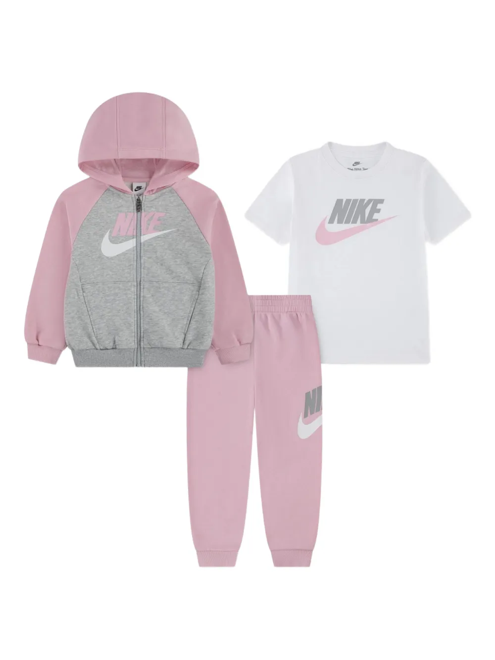 Nike Kids logo-detail tracksuit (set of three) - Rosa