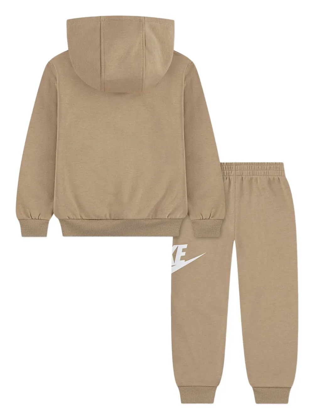 Nike Kids logo-detail hooded tracksuit Beige