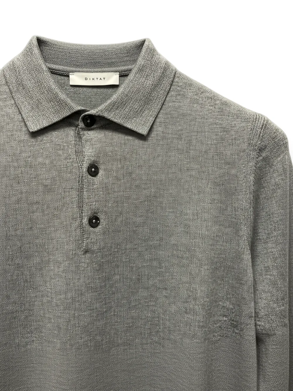 Diktat Buttoned Long-sleeve Polo Shirt In Gray