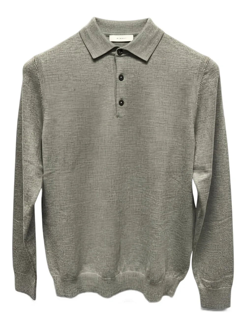 Diktat Buttoned Long-sleeve Polo Shirt In Gray