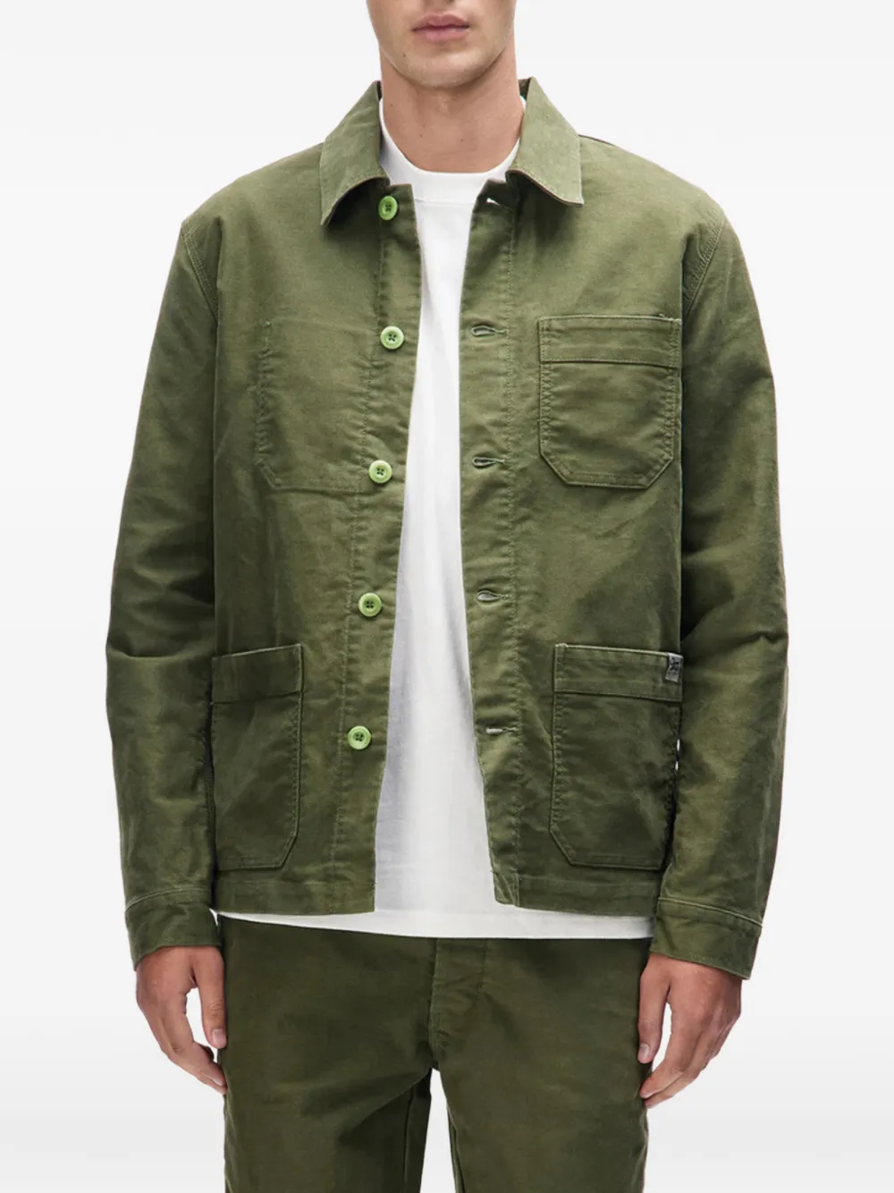 Deus Ex Machina Button Patch-detail Jacket In Green