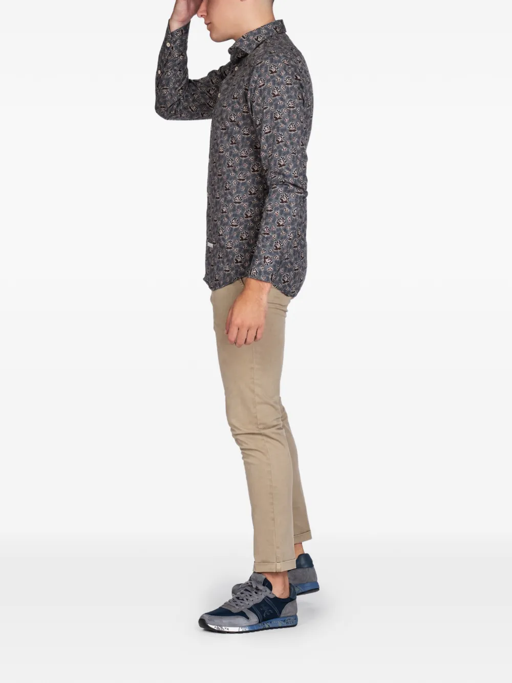 Tintoria Mattei Pattern Shirt In Gray