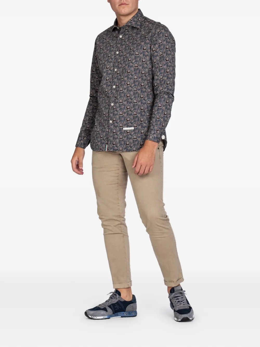 Tintoria Mattei Pattern Shirt In Gray