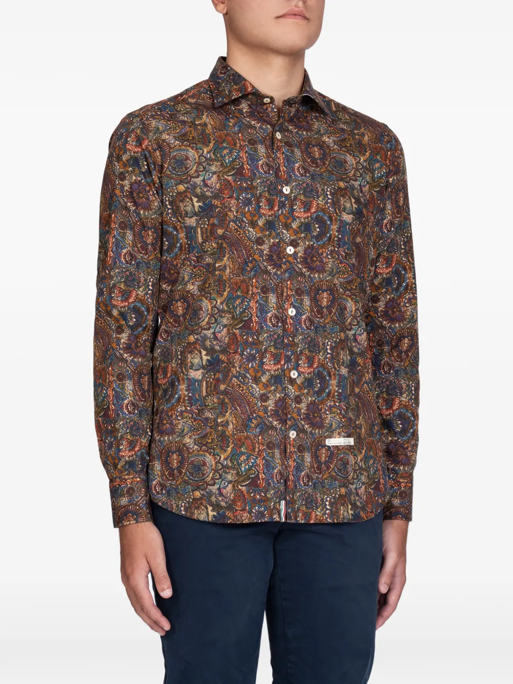 Tintoria Mattei Paisley Button Shirt In Brown