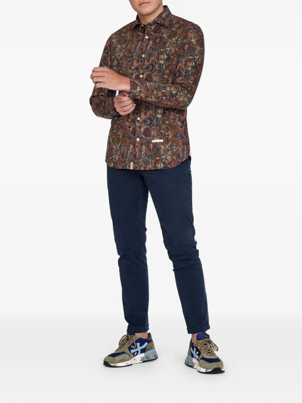 Tintoria Mattei Paisley Button Shirt In Brown