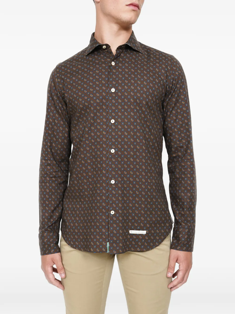 Tintoria Mattei Paisley-print Shirt In Brown