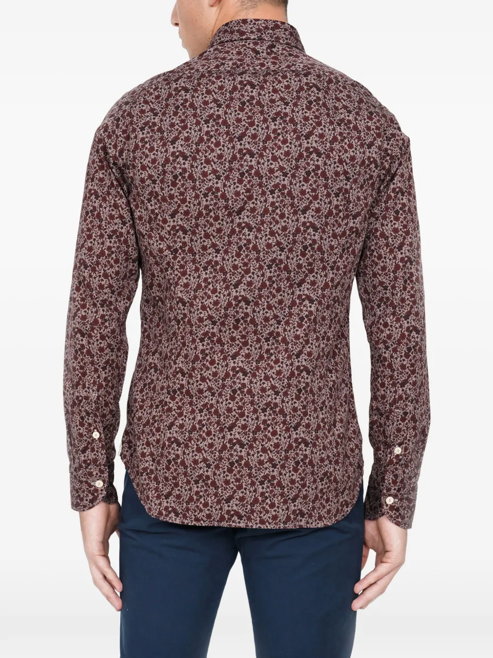 Tintoria Mattei Floral-print Shirt In Brown