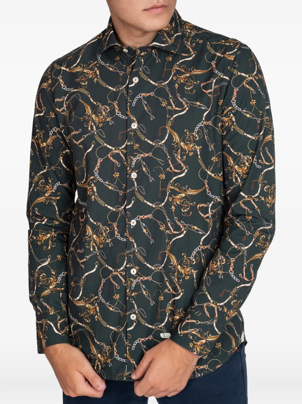 Tintoria Mattei chains-print shirt | vert | Image 1