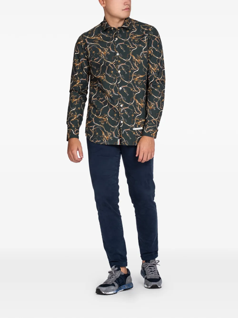 Tintoria Mattei Chains-print Shirt In Multi