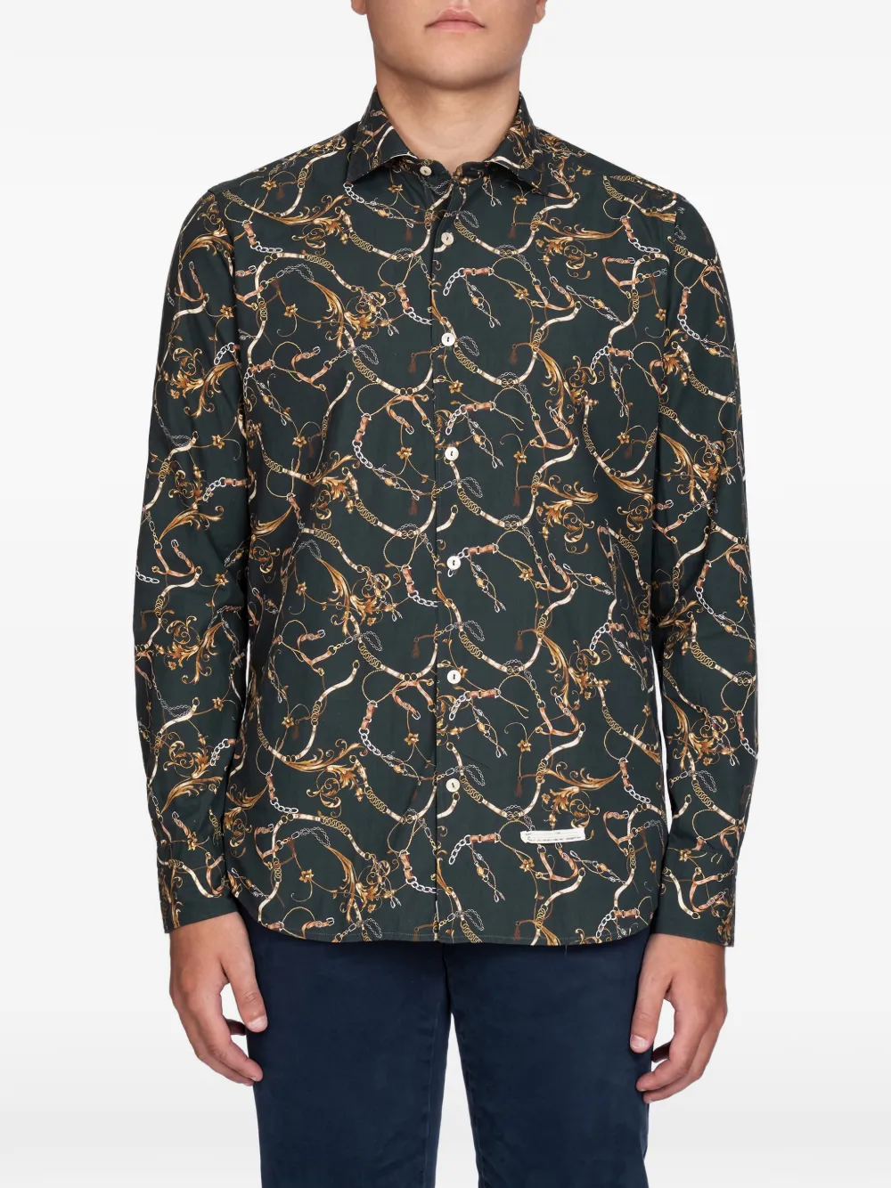 Tintoria Mattei Chains-print Shirt In Multi