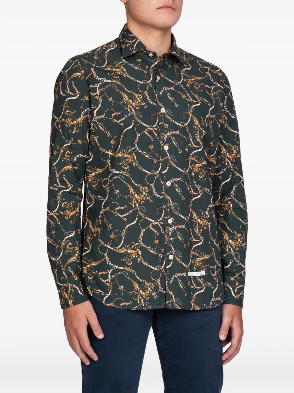 Tintoria Mattei Chains-print Shirt In Multi