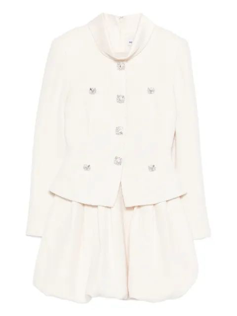 Self-Portrait bouclé collared mini dress