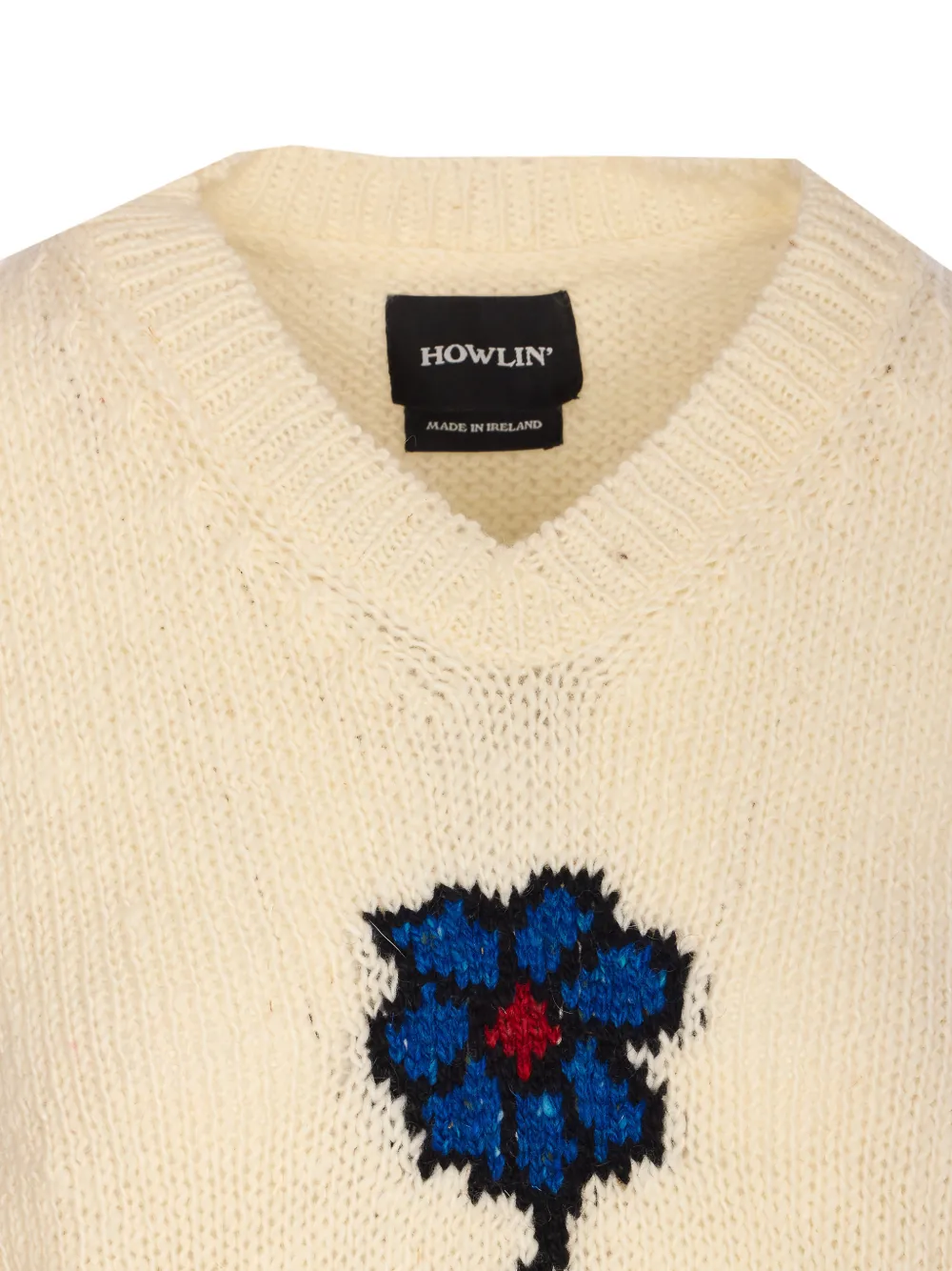 Howlin' V-neck Embroidered Vest In Neutral