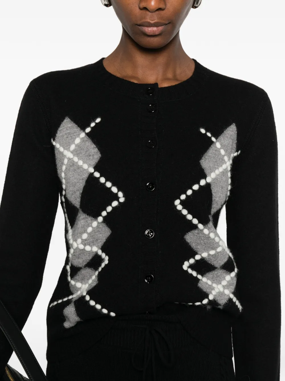 Ermanno Scervino Vest met argyle patroon Zwart