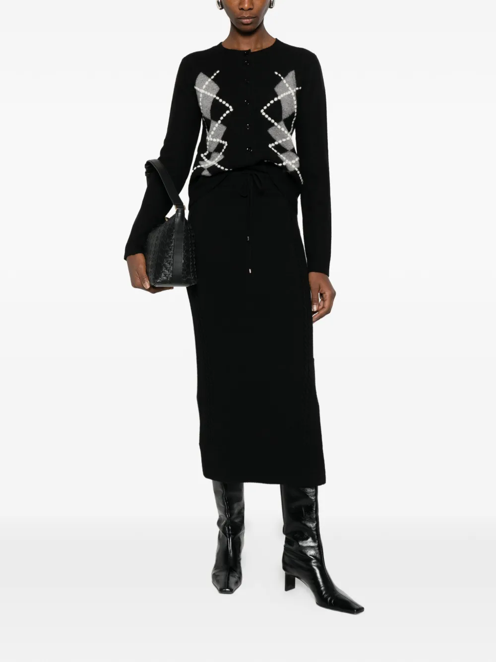 Ermanno Scervino Vest met argyle patroon Zwart