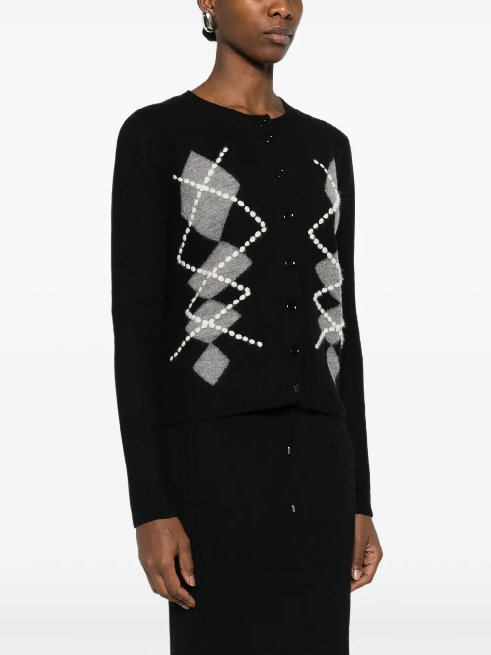Ermanno Scervino Vest met argyle patroon Zwart