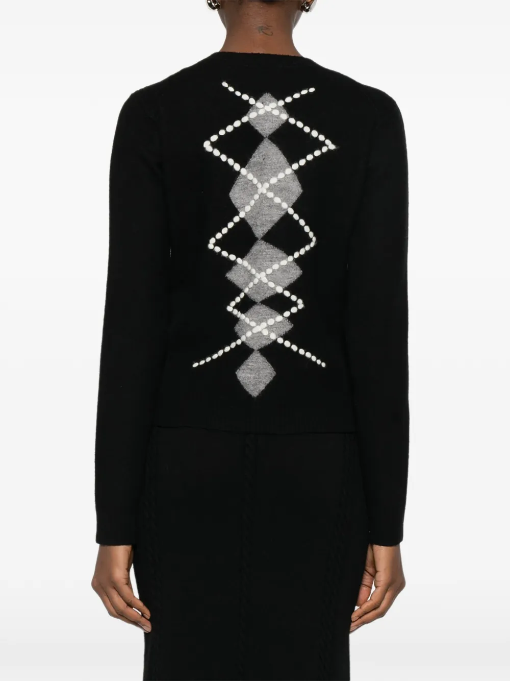 Ermanno Scervino Vest met argyle patroon Zwart