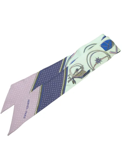 Hermès Pre-Owned 20th Century Les Voitures a Transformation Silk Twilly Scarf scarves