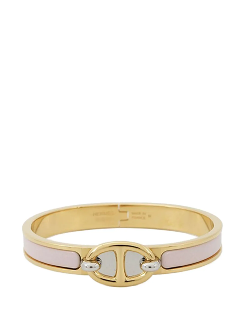 Pre-owned Hermes 2000-2025 Enamel Mini Clic Chaine D Ancre Bracelet Pm Costume Bracelet In Pink