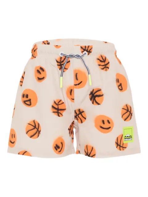 Molo smiley basketball-print swim shorts