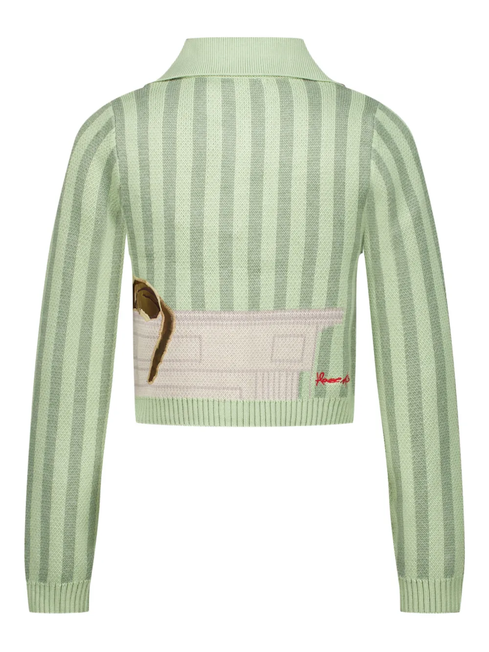 House Of Sunny Cat-design Cardigan In Green