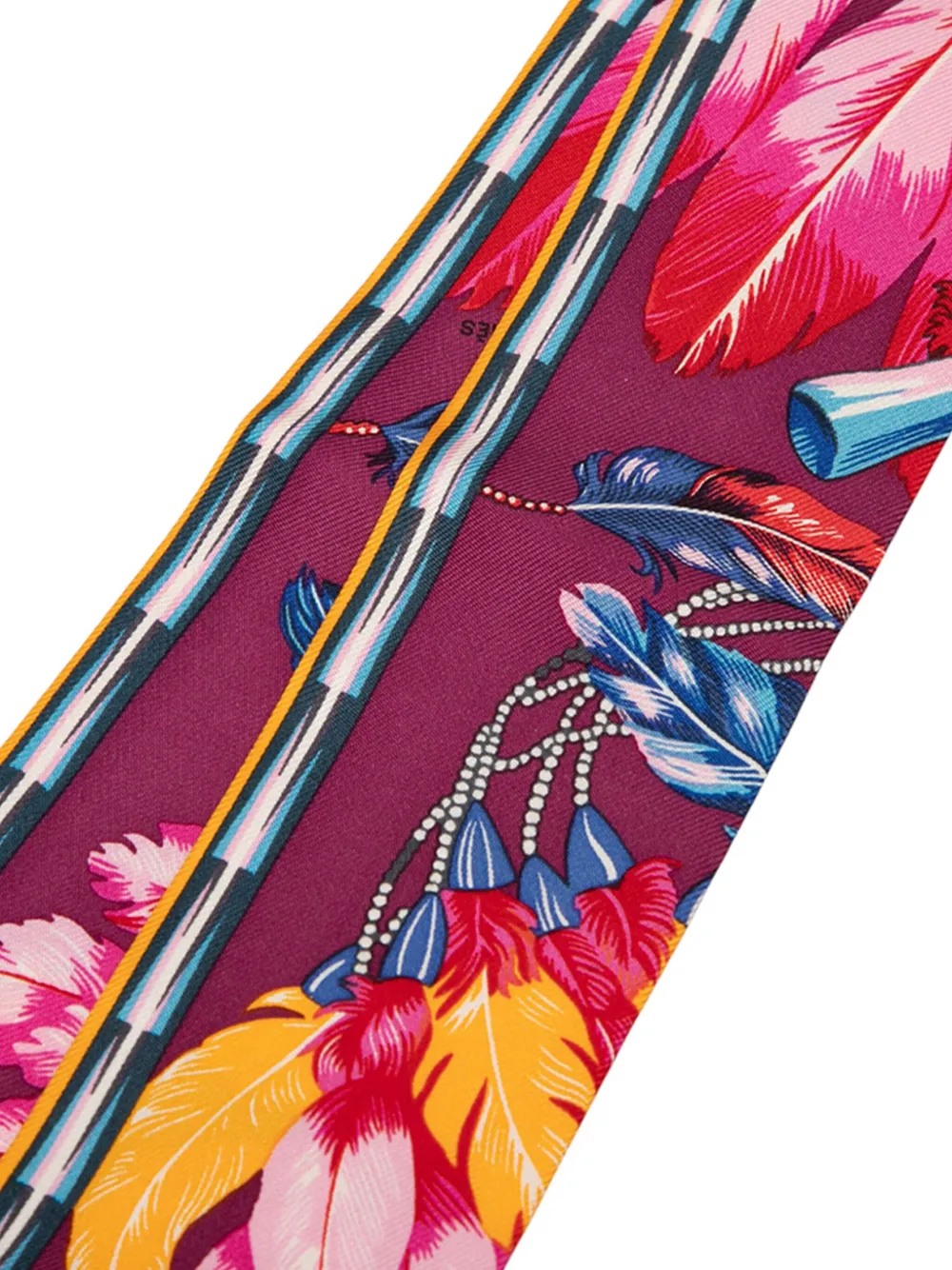 HERMES Pre-owned 1990-2015 Tree Of Song Silk Twilly Scarf Scarves In Purple