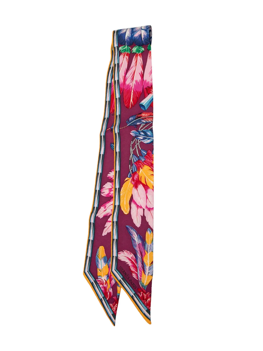 Hermès Pre-Owned 1990-2015 Tree of Song Silk Twilly Scarf scarves | Purple | Image 1