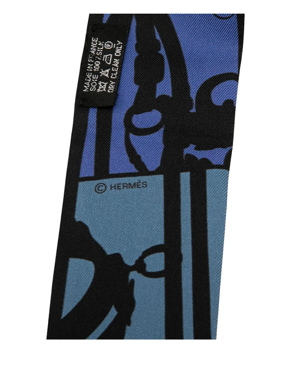 HERMES Pre-owned 1990-2015 Brides De Gala Silk Twilly Scarf Scarves In Blue