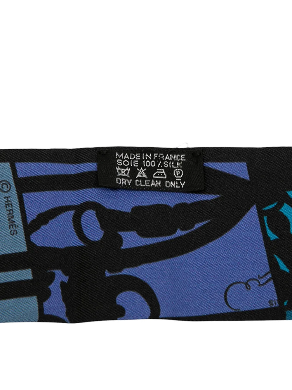 HERMES Pre-owned 1990-2015 Brides De Gala Silk Twilly Scarf Scarves In Blue